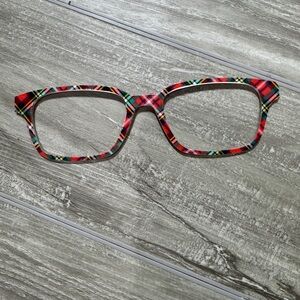 Plaid Red and Green pair eyewear magnetic topper - the Finley